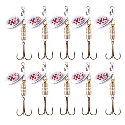 10 PCS HENGJIA  SP054 6.7cm / 7g Fresh Water Sequins Road Bait, Silver, Gold, Gold+Silver, Green Stripes, Black Gold Point, Copper