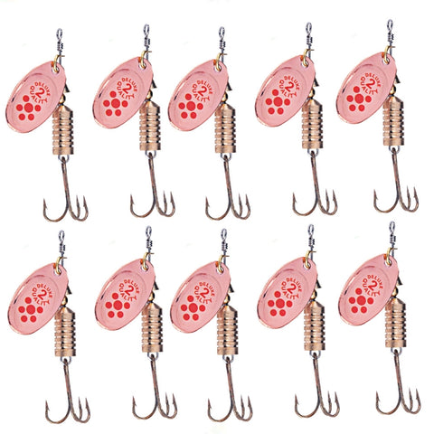 10 PCS HENGJIA  SP054 6.7cm / 7g Fresh Water Sequins Road Bait, Silver, Gold, Gold+Silver, Green Stripes, Black Gold Point, Copper