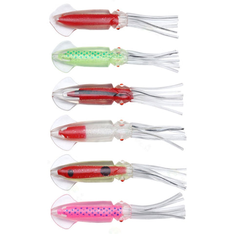 6 PCS / Bag HENGJIA SO1516 12cm / 15cm Colorful Octopus Fake Bait, SO1516