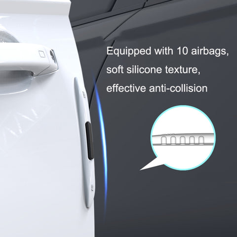 4 PCS Car Door Anti-Static Silicone Airbag Anti-Collision Strip, Black, White, Transparent