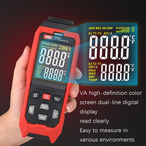 TASI Contact Temperature Meter K-Type Thermocouple Probe Thermometer, Style:, TA612A Single Channel, TA612B Dual Channels, TA612C 4 Channels