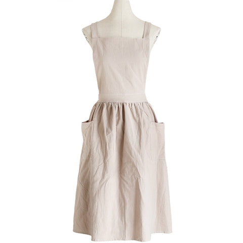Cotton And Linen Parent-Child Painting Apron Baking Coffee Work Clothes,Size:, Childrens (Gray), Childrens (Oats), Childrens (Pink), Adults (Gray), Adults (oat), Adult ( Pink)