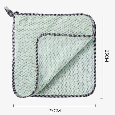 4pcs Hand Towel Hangable Dishcloth Kitchen Rag Non-Stick Oil Absorbent Towel