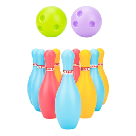 3 Sets Children Sports Recreation Plastic Bowling Toy Set, Size:, 12cm, 15cm, 18cm