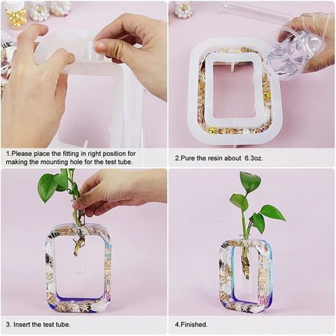 DIY Vase Epoxy Mould Simple Vase Make Tool, Square, Rectangle, Irregular Circle, Heart Shaped