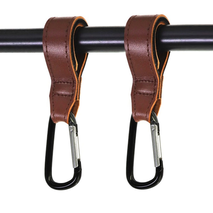 2 PCS Baby Stroller Convenient Carabiner Hook, Brown, Black