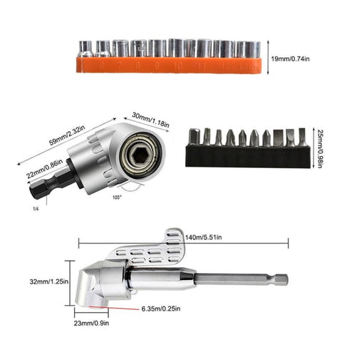 22 PCS / Set Screwdriver Corner Universal Soft Shaft Hex Handle Batch Combination Tool, 22 PCS / Set Shaft Hex