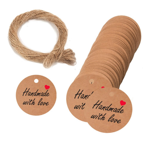 5 Bags 100PCS/Bag Kraft Paper Gift Tags Hang Tags