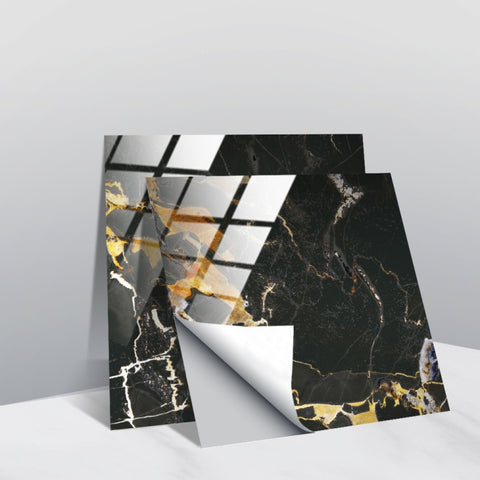 PVC Crystal Covered Film Geometric Pattern Tile Wall Sticker, 20 PCS 10cm