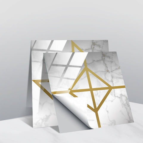 PVC Crystal Covered Film Geometric Pattern Tile Wall Sticker, 20 PCS 10cm