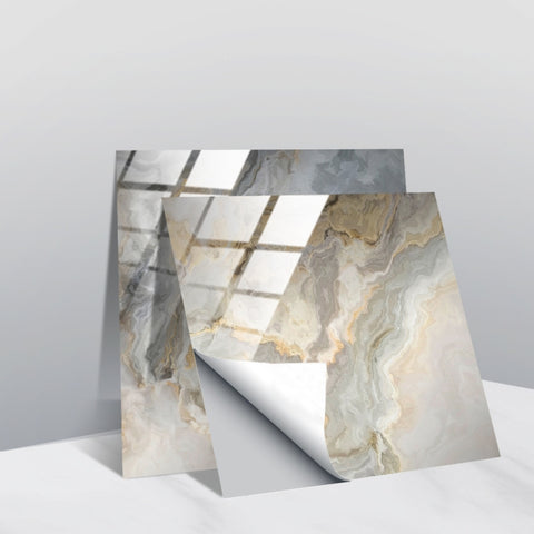 PVC Crystal Covered Film Geometric Pattern Tile Wall Sticker, 20 PCS 10cm
