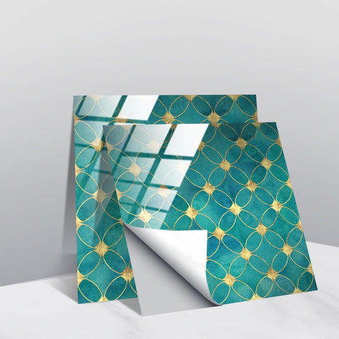 PVC Crystal Covered Film Geometric Pattern Tile Wall Sticker, 20 PCS 10cm