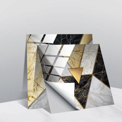 PVC Crystal Covered Film Geometric Pattern Tile Wall Sticker, 20 PCS 15cm
