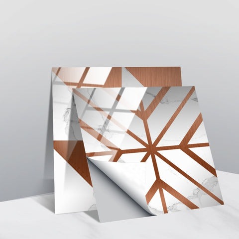 PVC Crystal Covered Film Geometric Pattern Tile Wall Sticker, 20 PCS 15cm