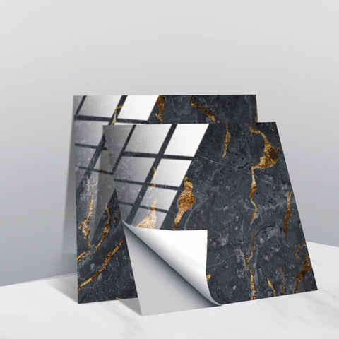 PVC Crystal Covered Film Geometric Pattern Tile Wall Sticker, 20 PCS 15cm