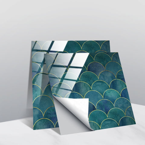 PVC Crystal Covered Film Geometric Pattern Tile Wall Sticker, 20 PCS 15cm