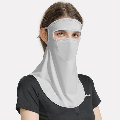 GOLOVEJOY Summer Ice Silk Sunscreen Face Shield  Ladies Outdoor Neck Protection Veil, Neck Protection Pink, Neck Protection Gray, Neck Protection Blue, Neck Protection White, Neck Protection Purple