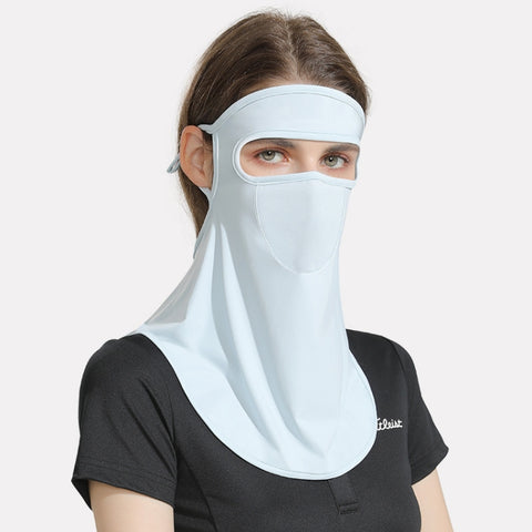 GOLOVEJOY Summer Ice Silk Sunscreen Face Shield  Ladies Outdoor Neck Protection Veil, Neck Protection Pink, Neck Protection Gray, Neck Protection Blue, Neck Protection White, Neck Protection Purple