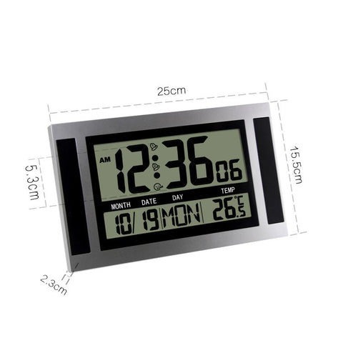 Large Screen LCD Wall Clock Minimalist Electronic Alarm Clock, Large Screen LCD