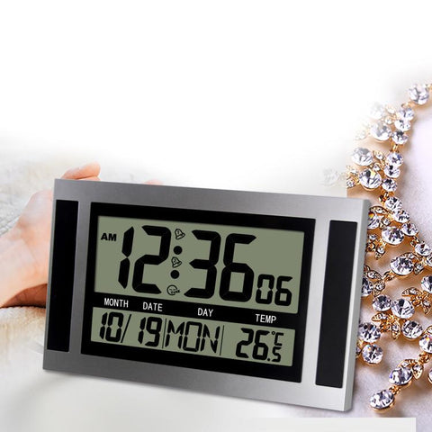 Large Screen LCD Wall Clock Minimalist Electronic Alarm Clock, Large Screen LCD