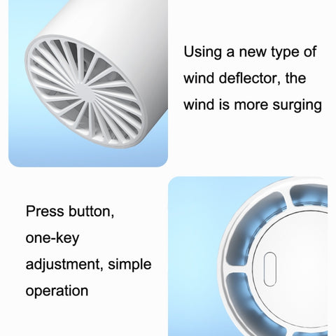 N1 Mini Portable USB Leafless Hanging Neck Fan, Mini Fan White