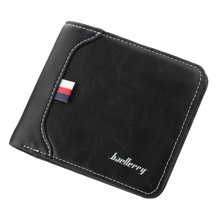 Baellerry Short Wallet Tri-fold Horizontal Coin Purse For Men, Black, Light Coffee, Dark Coffee, Red Brown