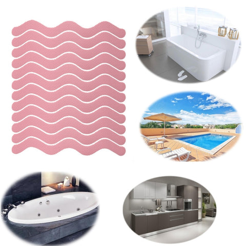 24pcs /Bag Wavy Shaped Safety Bathtub Non-Slip Sticker, 1.3 x 18cm