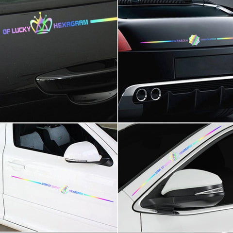2pcs 60cm Colorful Laser Car Stickers Body Scratches Cover Car Stickers