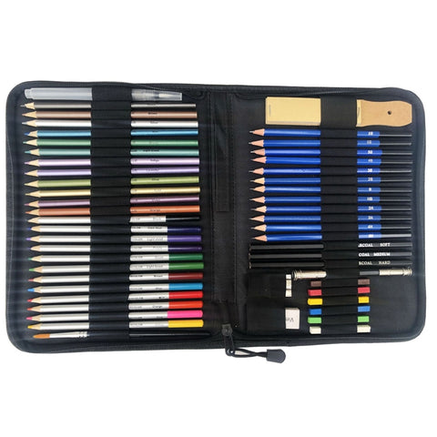 51 PCS / Set YOVER Sketch Pencil Set Water Soluble Color Lead Art Painting Kit, YW-PMN051-01