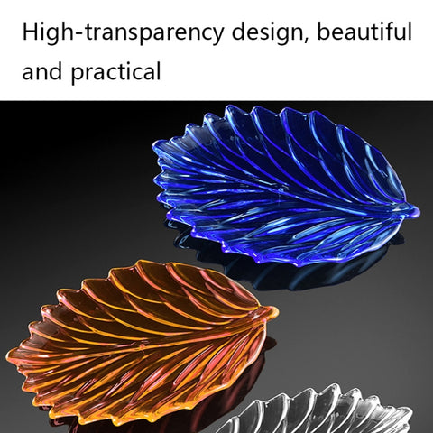 Acrylic Leaf Shape Fruit Tray and Shelf, Style:, Dish (Transparent), Dish (Blue), Dish (Amber), Dish (Purple), Shelf (Golden), Shelf (Black)