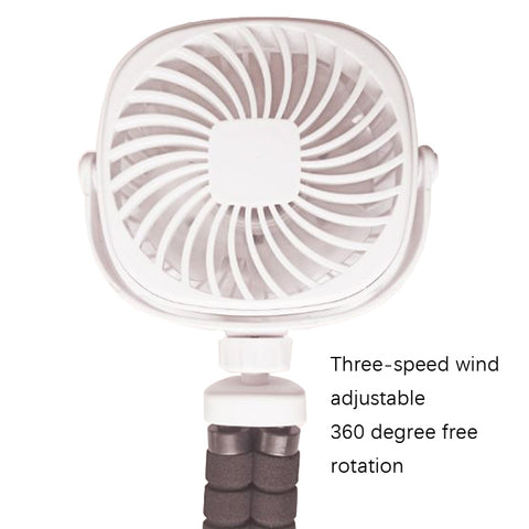 Octopus Stroller Deformation Fan Desktop Portable Handheld USB Small Fan, 1200mAh White, 1200mAh Pink, 1200mAh Black, 2200mAh White, 2200mAh Pink, 2200mAh Black