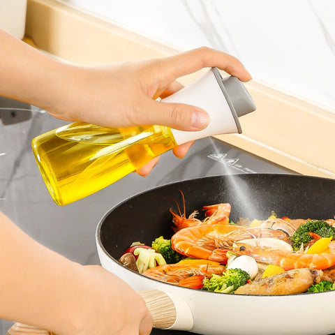 Large-caliber Press-type Cooking Barbecue Oil Spray Bottle, Pink, Blue, White