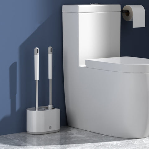 MT2 Silicone Double Brushs Head Toilet Brush Set, Landing Type, Wall-mount  Type