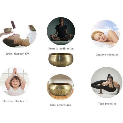 Buddha Sound Bowl Yoga Meditation Copper Bowl, Diameter 8cm, Diameter 8.5cm