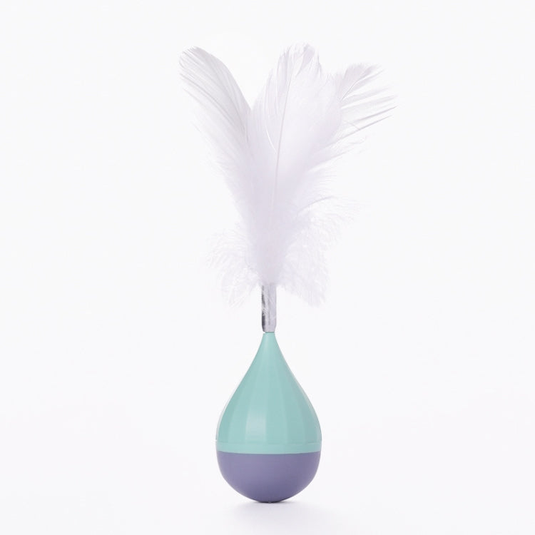Cat Interactive Toy to Relieve Boredom Feather Tumbler Amusing Cat Stick, Green+Gray, White+Pink