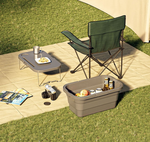 Camping Water Carry Basket Picnic Basket Outdoor Folding Box Can Be Used As Table