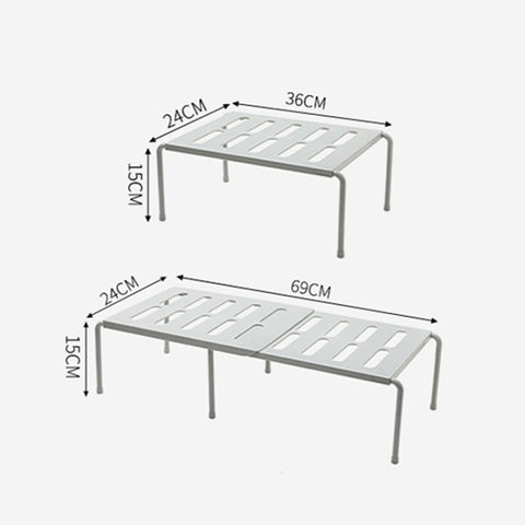 2460 Retractable Multifunctional Kitchen Shelf, White, Grey