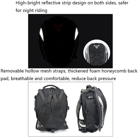 MOTOCENTRIC 11-MC-0102 Motorcycle Rear Seat Helmet Bag, Red, Blue, Green, Gray