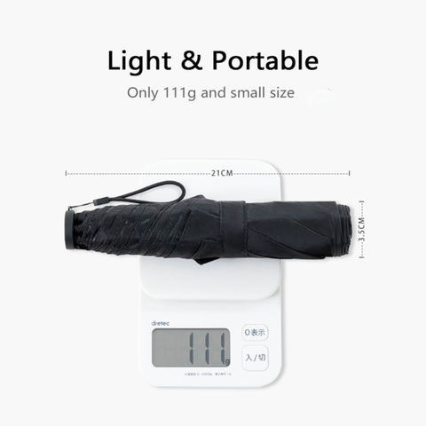 PARACHASE Carbon Fiber Light Portable Small Clever Black Glue Sunscreen Anti-UV Sun Umbrella, Black, Navy, Khaki