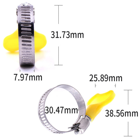 50 PCS Plastic Handle Stainless Steel Throat Clamp Buckle Water Pipe Clamp, Plastic Pipe Clamp