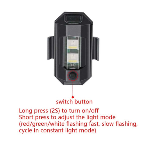 Bicycle Night Ride Warning Light Motorcycle Airplane Light UAV USB Charging Night Light, 3 Colors