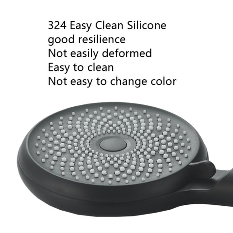 Home Handheld Silicone Supercharged Shower Nozzle, Style:, White, Black, Silver, White+Soft Tube+Space Aluminum Seat, Black+Soft Tube+Space Aluminum Seat, Silver+Soft Tube+Space Aluminum Seat