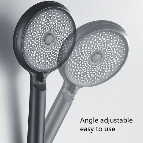 Home Handheld Silicone Supercharged Shower Nozzle, Style:, White, Black, Silver, White+Soft Tube+Space Aluminum Seat, Black+Soft Tube+Space Aluminum Seat, Silver+Soft Tube+Space Aluminum Seat
