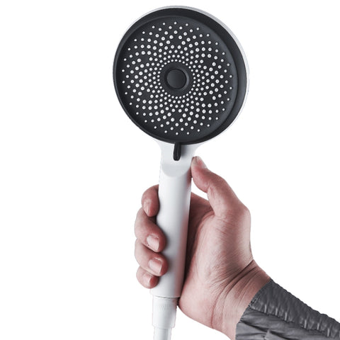 Home Handheld Silicone Supercharged Shower Nozzle, Style:, White, Black, Silver, White+Soft Tube+Space Aluminum Seat, Black+Soft Tube+Space Aluminum Seat, Silver+Soft Tube+Space Aluminum Seat