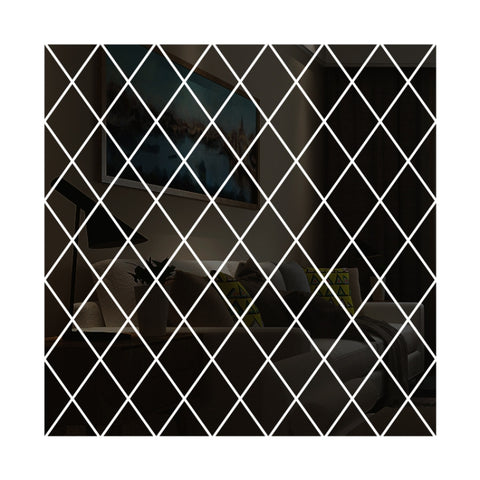 Rhombus Stitching Background Acrylic Mirror Decorative Stickers, Golden Small, Golden Medium, Golden Large, Silver Small, Silver Medium, Silver Large, Black Small, Black Medium, Black Large, Brown Small, Brown Medium, Brown Large, Blue Small, Blue Medi...