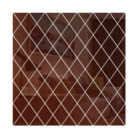 Rhombus Stitching Background Acrylic Mirror Decorative Stickers, Golden Small, Golden Medium, Golden Large, Silver Small, Silver Medium, Silver Large, Black Small, Black Medium, Black Large, Brown Small, Brown Medium, Brown Large, Blue Small, Blue Medi...