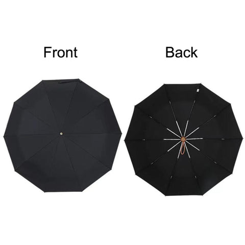 PARACHASE Large Ruggedized Shrink Retro Wind-Resistant Folding Umbrella, Blue, Black