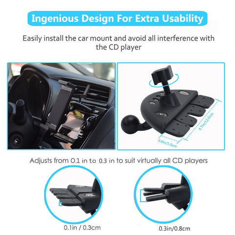Automobiles CD Port Mobile Phone Tablet Universal Bracket, Specification:, Used Within 12 inch Yellow, Used Within 12 inch Gray, Used Within 15 inch