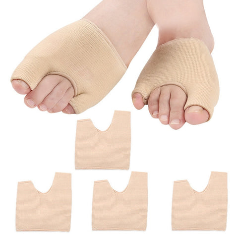 1 Pair Threaded U-Shaped Forefoot Pad Hallux Valgus Corrector Socks, S, L