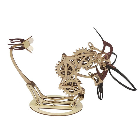 3D Wooden Mechanical Hummingbird Hand-Assembled Puzzle Model, Hummingbird